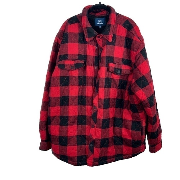George Jacket Fleece Lined Long Sleeve Buffalo Check Plaid Winter Jacket - Picture 1 of 11
